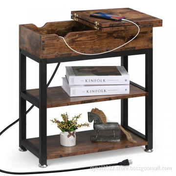 Bedroom End Table with Charging Station